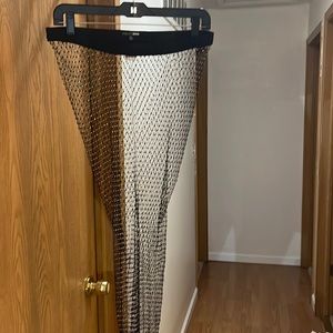 Black and stud bling bling see through pants